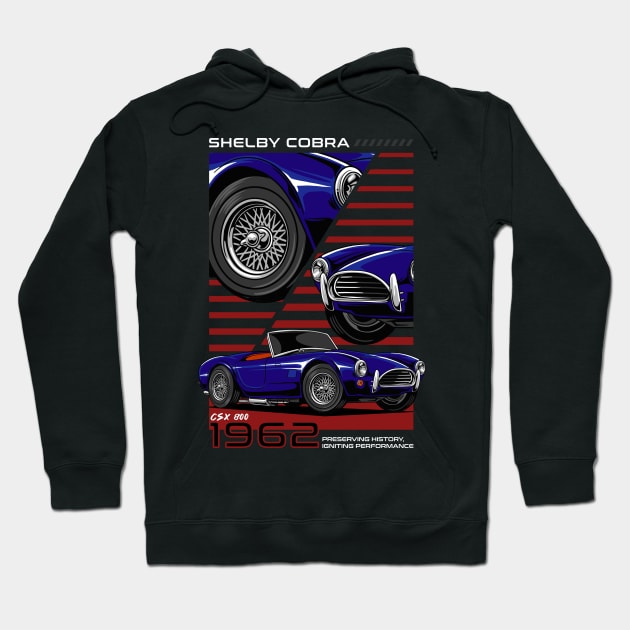 1962 Shelby Cobra Car Hoodie by milatees